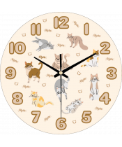 Zegar Ścienny dla Dzieci Plexido Kotki - 1