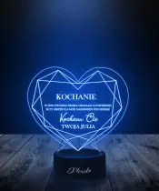 Lampka LED 3D Plexido Prezent na Prezent Dzień Mężczyzny Wieczne Serce - 1