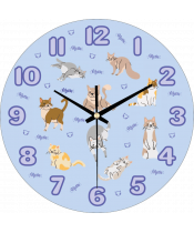 Zegar Ścienny dla Dzieci Plexido Kotki Dla Chłopca - 1