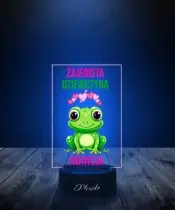 Lampka LED 3D Plexido z Nadrukiem UV Prezent na Dzień Kobiet Urodziny Żabka