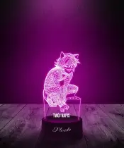 Lampka LED 3D Plexido Bajka Miraculus Czarny Kot Adrien - 1