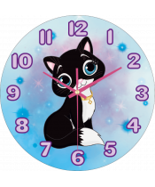 Zegar Ścienny dla Dzieci Plexido Kotek Czarny Kot - 1