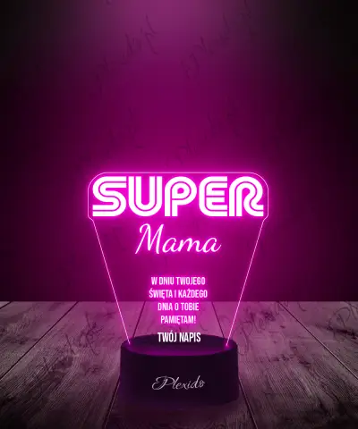 Lampka LED 3D Plexido Prezent na Dzień Matki Super Mama