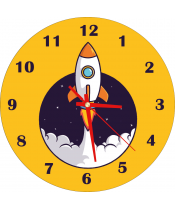 Zegar Ścienny dla Dzieci Plexido Rakieta - 1