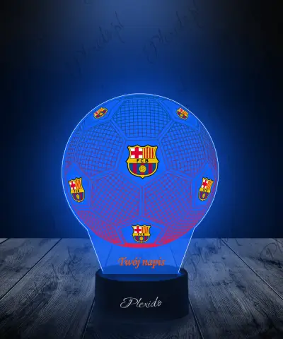 Lampka LED 3D Plexido z Nadrukiem Piłka Nożna FC Barcelona