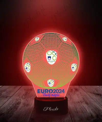 Lampka LED 3D Plexido z Nadrukiem Piłka Nożna Reprezentacja Słowenia Euro 2024