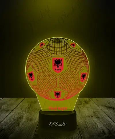 Lampka LED 3D Plexido z Nadrukiem Piłka Nożna Reprezentacja Albania Euro 2024