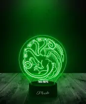 Lampka LED 3D Plexido Gra o Tron Ród Smoka Herb Targaryen - 1