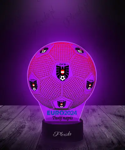 Lampka LED 3D Plexido z Nadrukiem Piłka Nożna Reprezentacja Austrii Euro 2024
