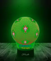 Lampka LED 3D Plexido z Nadrukiem Piłka Nożna Reprezentacja Portugalia Euro 2024