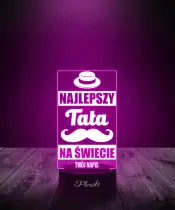 Lampka LED Plexido Upominek Na Dzień Ojca Najlepszy Tata Wąsy - 2