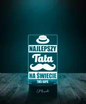 Lampka LED Plexido Upominek Na Dzień Ojca Najlepszy Tata Wąsy
