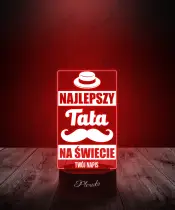 Lampka LED Plexido Upominek Na Dzień Ojca Najlepszy Tata Wąsy