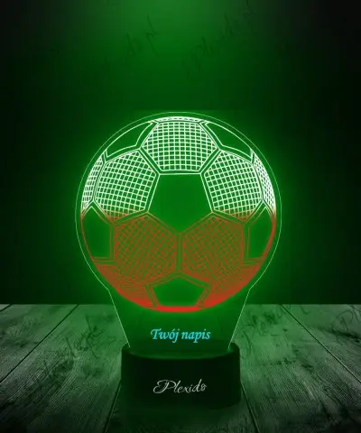 Lampka LED 3D Plexido z Nadrukiem Piłka Nożna Polska Flaga - 1