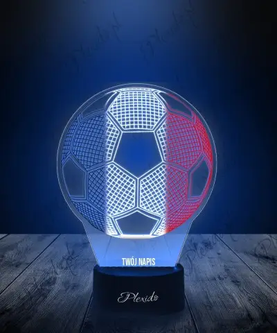 Lampka LED 3D Plexido z Nadrukiem Piłka Nożna Francja Flaga - 1