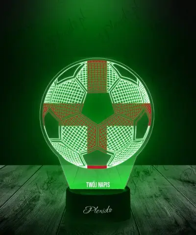 Lampka LED 3D Plexido z Nadrukiem Piłka Nożna Anglia Flaga Euro - 1
