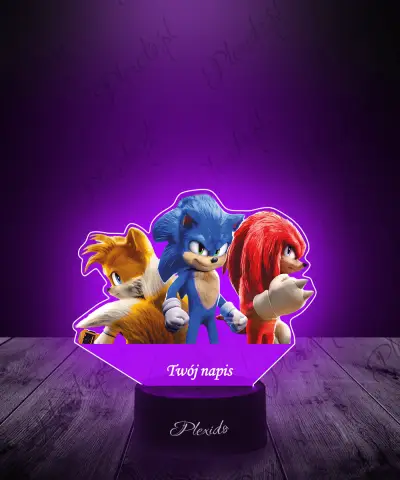 Lampka LED 3D Plexido z Nadrukiem Gra Bajka Sonic Przyjaciele