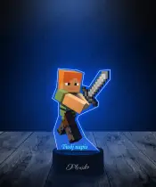 Lampka LED Plexido z Nadrukiem Gra Minecraft Alex - 2