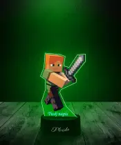 Lampka LED Plexido z Nadrukiem Gra Minecraft Alex - 3