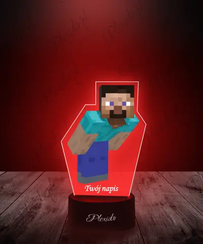 Lampka LED Plexido z Nadrukiem Gra Minecraft Steve