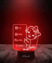 Lampka LED 3D Plexido Metryczka dla Dziewczynki - 3