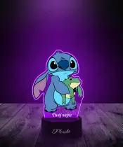 Lampka LED 3D Plexido z Nadrukiem Stich z Żabką - 3