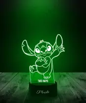 Lampka LED 3D Plexido Stich z Serduszkiem - 3