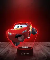 Lampka LED 3D Plexido z Nadrukiem Bajka Auta McQueen Zygzak