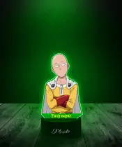 LED 3D Plexido z Nadrukiem UV One Punch Man Saitama