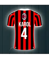 Personalizowana Lampka Nocna Led Piłka Nożna Klub AC Milan Plexido