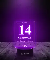 Lampka LED 3D Plexido Prezent na Rocznicę Zakochanych Twój Grawer - 3
