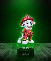 Lampka LED 3D Plexido z Nadrukiem Bajka Psi Patrol Marshall - 3