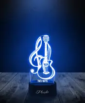 Lampka LED 3D Plexido Gitara Klucz Wiolinowy - 3