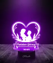 Lampka LED 3D Plexido Prezent Na Ślub Nowożeńcy - 3