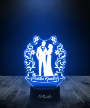 Lampka LED 3D Plexido Pamiątka Na Ślub Państwo Młodzi - 3