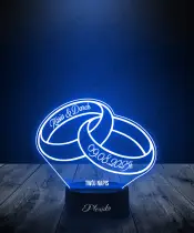 Lampka LED 3D Plexido Prezent Na Ślub Obrączki - 2