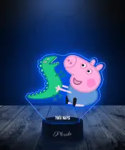 Lampka LED 3D Plexido z Nadrukiem Bajka Świnka Peppa George - 3