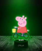 Lampka LED 3D Plexido z Nadrukiem Bajka Świnka Peppa na Rowerze - 1