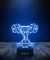 Lampka LED 3D Plexido Siłownia Pizza ze Sztangą - 1