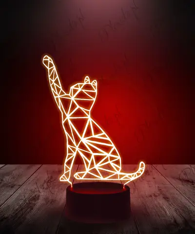 Lampka LED 3D Plexido Kotek Kot Geometryczny - 1