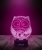 Lampka LED 3D Plexido Sowa z Kawą - 1