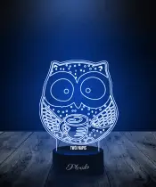 Lampka LED 3D Plexido Sowa z Kawą - 3