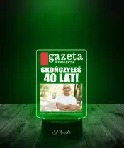Lampka LED 3D Plexido z Nadrukiem 40 Urodziny dla Mężczyzny - 1