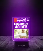Lampka LED 3D Plexido z Nadrukiem 40 Urodziny dla Mężczyzny - 3