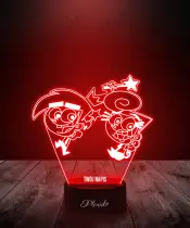 Lampka LED 3D Plexido Wróżkowie Chrzestni Cosmo i Wanda - 1