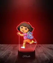 Lampka LED 3D Plexido z Nadrukiem Bajka Dora Poznaje Świat - 3