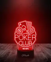 Lampka LED 3D Plexido Hazard Poker Club - 3