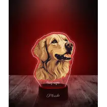 Lampka LED 3D Plexido z Nadrukiem Pies Golden Retrieve - 2
