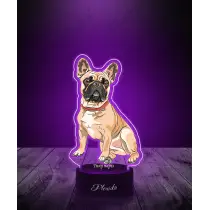 Lampka LED 3D Plexido z Nadrukiem Pies Buldog Francuski - 3