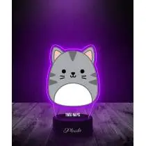 Lampka LED 3D Plexido z Nadrukiem Squishmallows Kot - 3